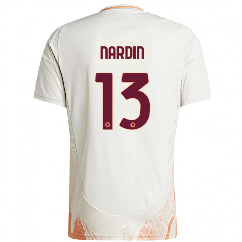 Danxen Niño Camiseta Federico Nardin #13 Crema Blanco Naranja 2ª Equipación 2024/25 La Camisa México