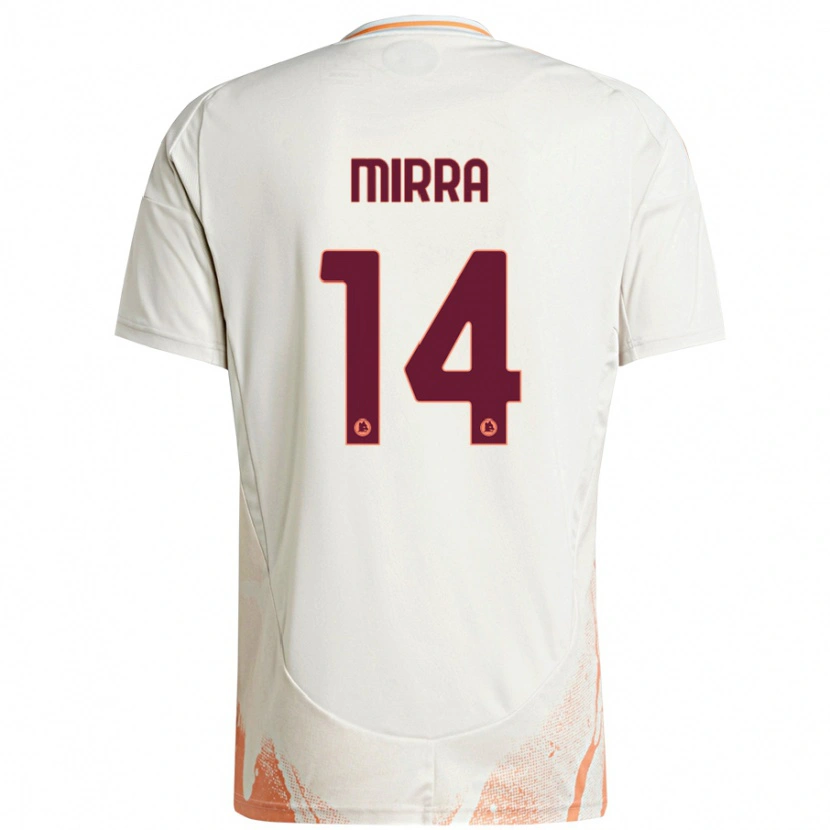 Danxen Niño Camiseta Jacopo Mirra #14 Crema Blanco Naranja 2ª Equipación 2024/25 La Camisa México