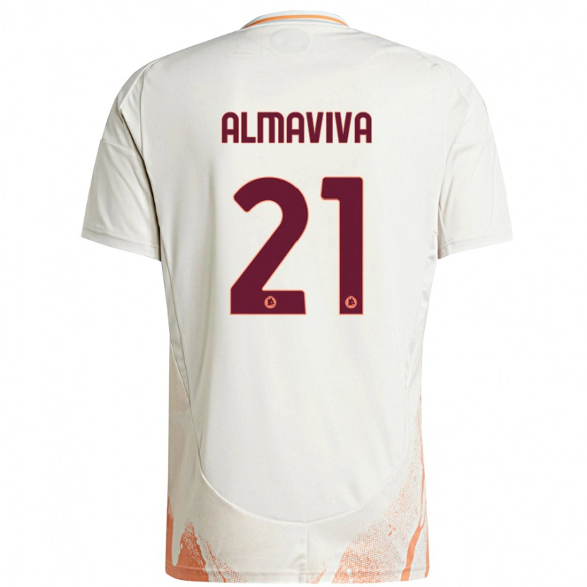 Danxen Niño Camiseta Mattia Almaviva #21 Crema Blanco Naranja 2ª Equipación 2024/25 La Camisa México