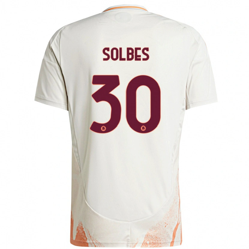 Danxen Niño Camiseta Ricardo Solbes #30 Crema Blanco Naranja 2ª Equipación 2024/25 La Camisa México