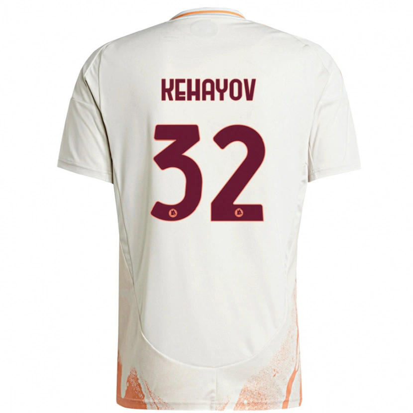 Danxen Niño Camiseta Atanas Kehayov #32 Crema Blanco Naranja 2ª Equipación 2024/25 La Camisa México
