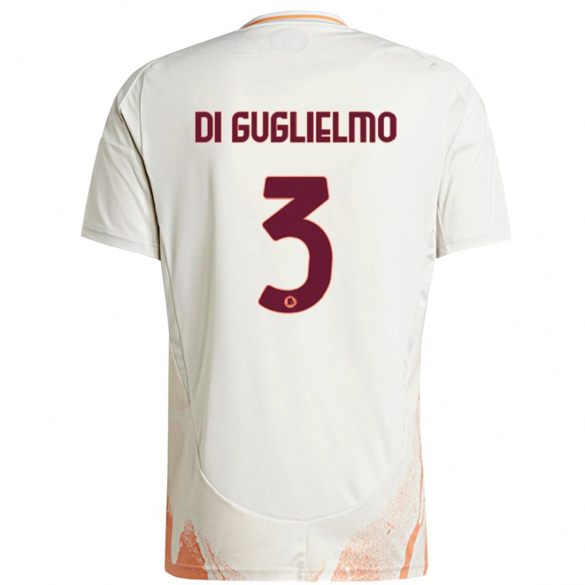 Danxen Niño Camiseta Lucia Di Guglielmo #3 Crema Blanco Naranja 2ª Equipación 2024/25 La Camisa México