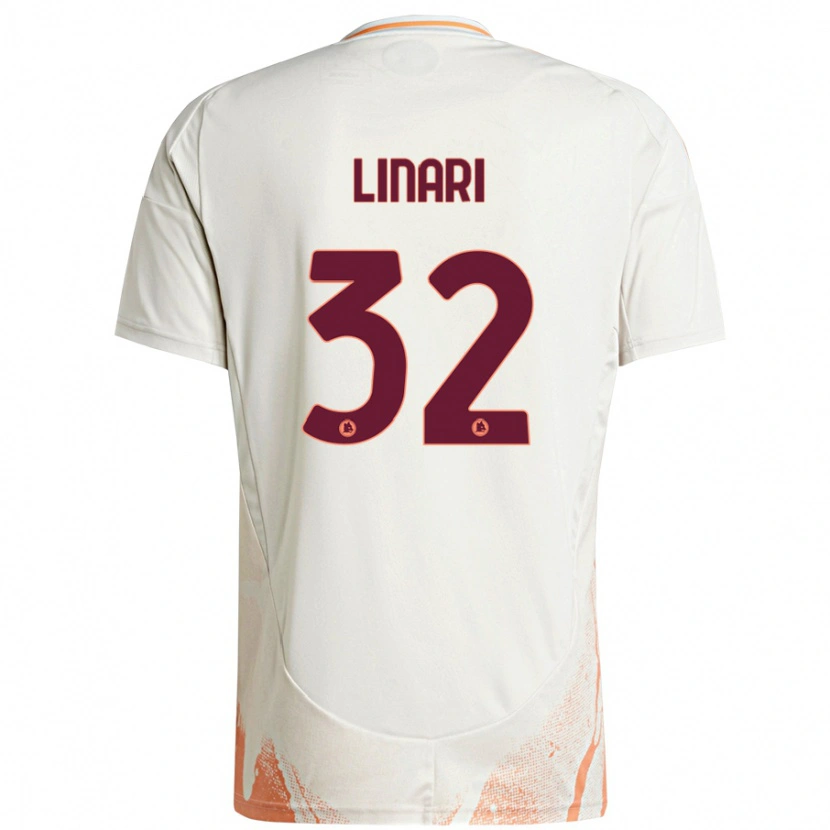 Danxen Niño Camiseta Elena Linari #32 Crema Blanco Naranja 2ª Equipación 2024/25 La Camisa México
