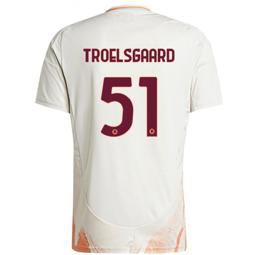 Danxen Niño Camiseta Sanne Troelsgaard #51 Crema Blanco Naranja 2ª Equipación 2024/25 La Camisa México