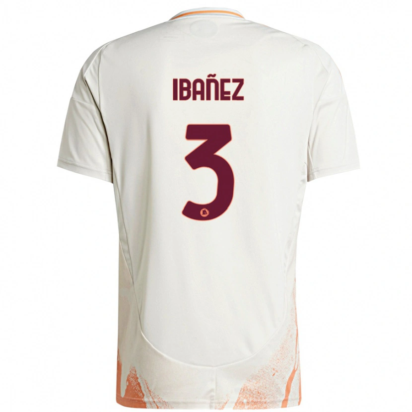 Danxen Niño Camiseta Roger Ibanez #3 Crema Blanco Naranja 2ª Equipación 2024/25 La Camisa México