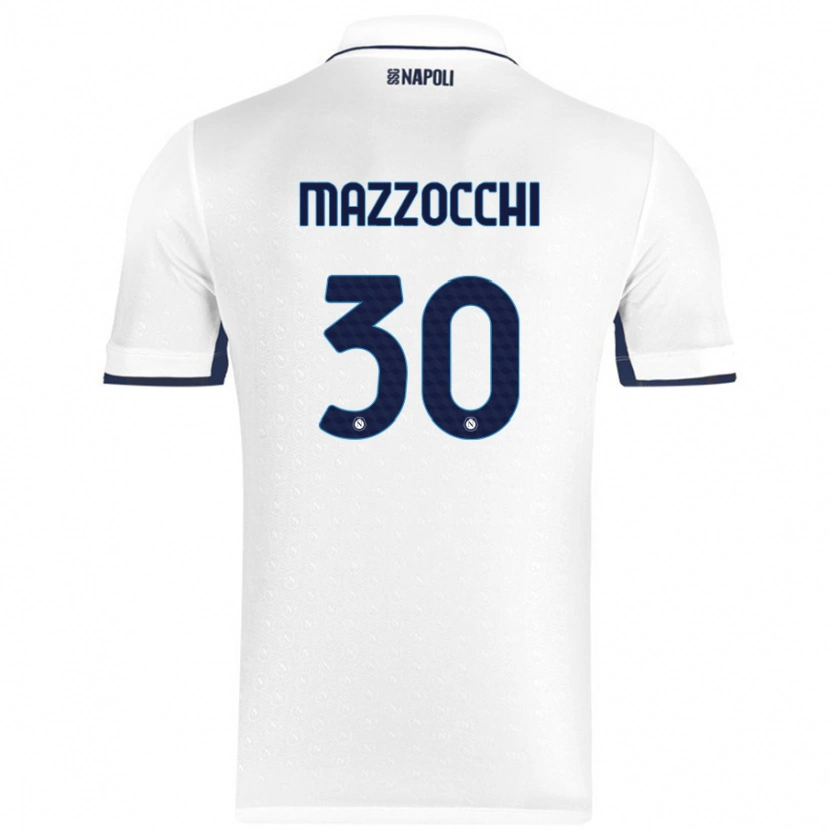 Danxen Niño Camiseta Pasquale Mazzocchi #30 Blanco Azul Real 2ª Equipación 2024/25 La Camisa México