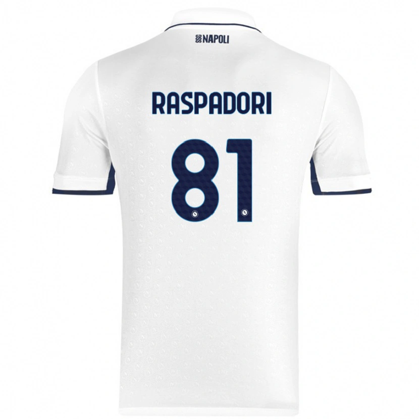 Danxen Niño Camiseta Giacomo Raspadori #81 Blanco Azul Real 2ª Equipación 2024/25 La Camisa México