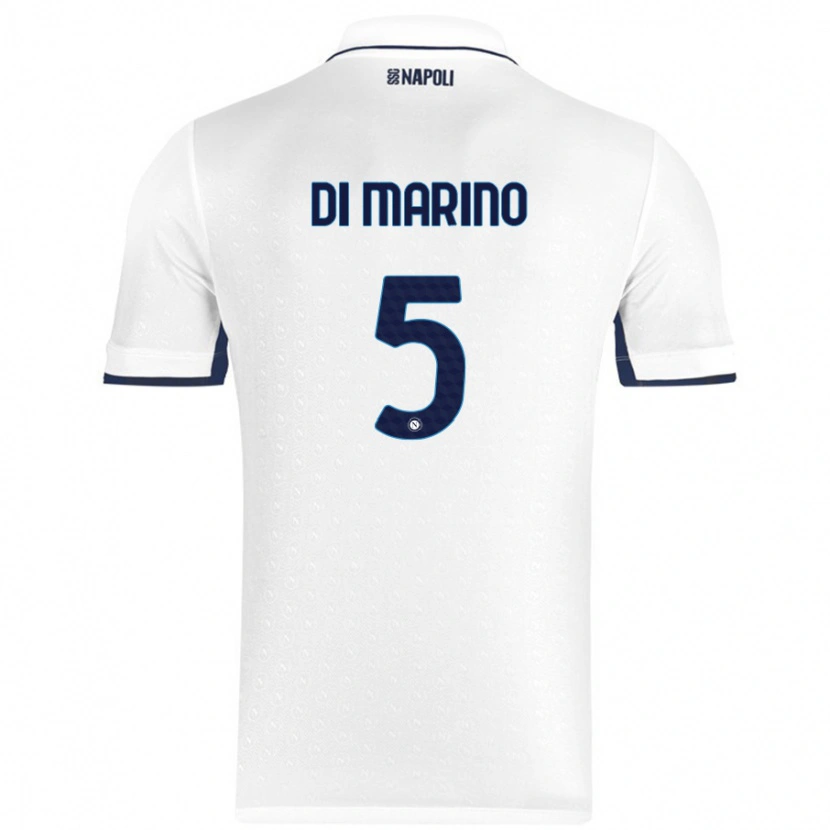 Danxen Niño Camiseta Paola Di Marino #5 Blanco Azul Real 2ª Equipación 2024/25 La Camisa México