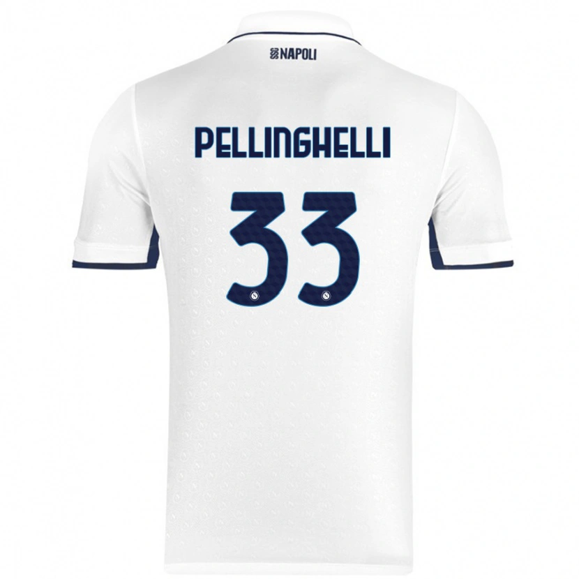 Danxen Niño Camiseta Alice Pellinghelli #33 Blanco Azul Real 2ª Equipación 2024/25 La Camisa México