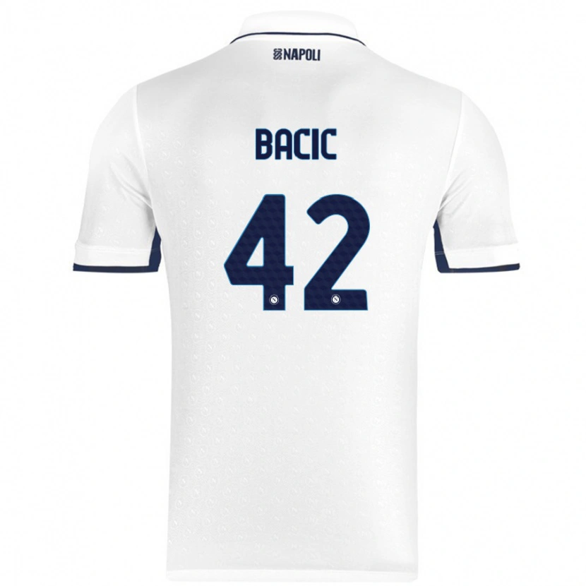 Danxen Niño Camiseta Doris Bačić #42 Blanco Azul Real 2ª Equipación 2024/25 La Camisa México
