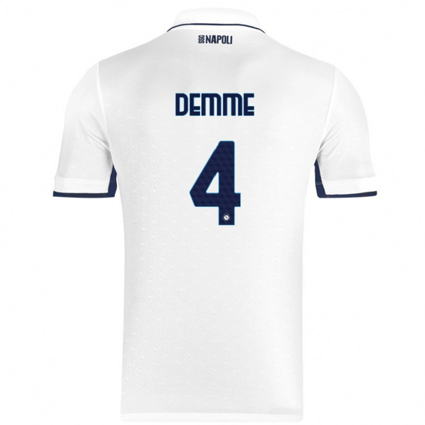 Danxen Niño Camiseta Diego Demme #4 Blanco Azul Real 2ª Equipación 2024/25 La Camisa México