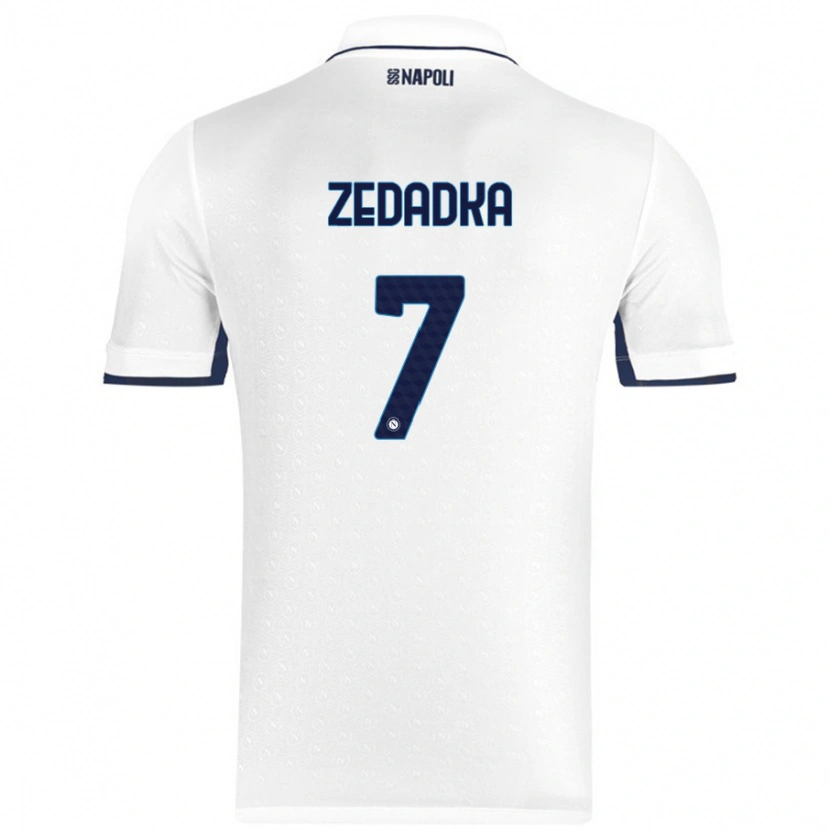 Danxen Niño Camiseta Karim Zedadka #7 Blanco Azul Real 2ª Equipación 2024/25 La Camisa México