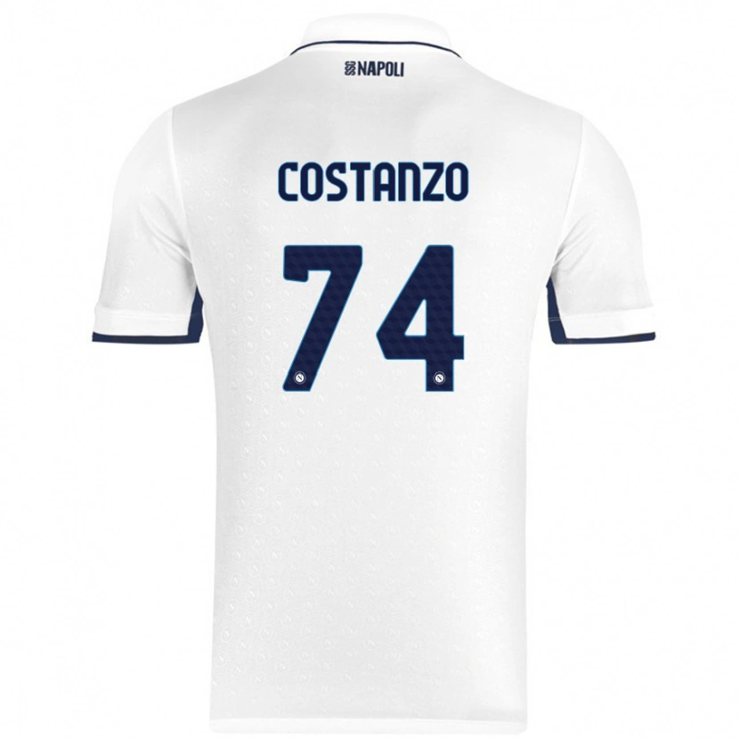Danxen Niño Camiseta Davide Costanzo #74 Blanco Azul Real 2ª Equipación 2024/25 La Camisa México