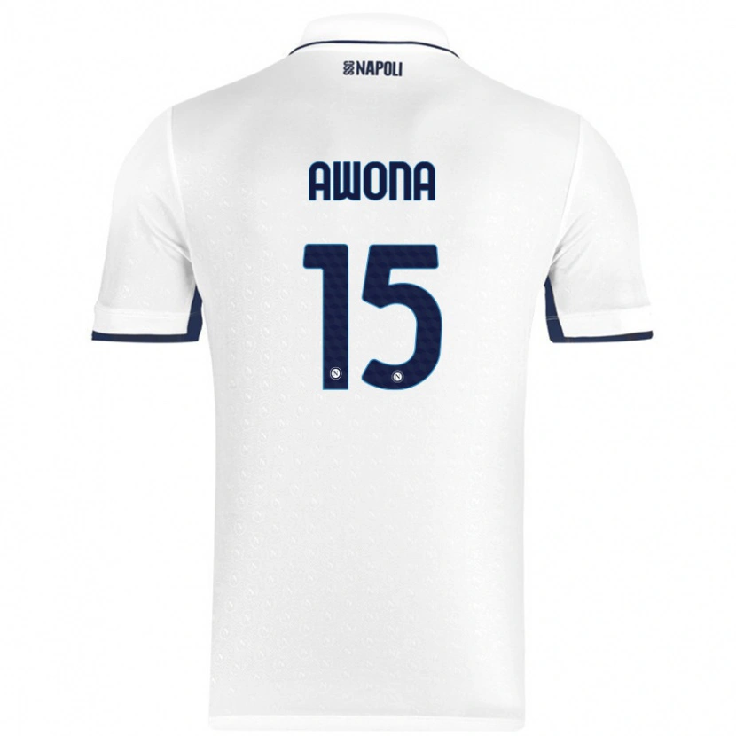 Danxen Niño Camiseta Aurelle Awona #15 Blanco Azul Real 2ª Equipación 2024/25 La Camisa México