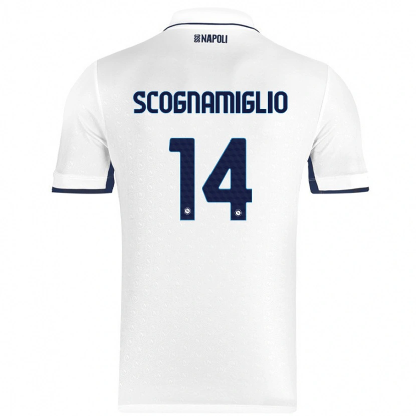 Danxen Niño Camiseta Fabio Scognamiglio #14 Blanco Azul Real 2ª Equipación 2024/25 La Camisa México
