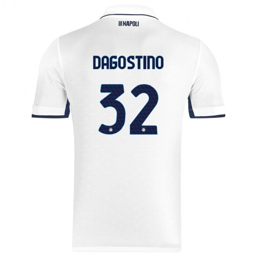 Danxen Niño Camiseta Giuseppe Dagostino #32 Blanco Azul Real 2ª Equipación 2024/25 La Camisa México