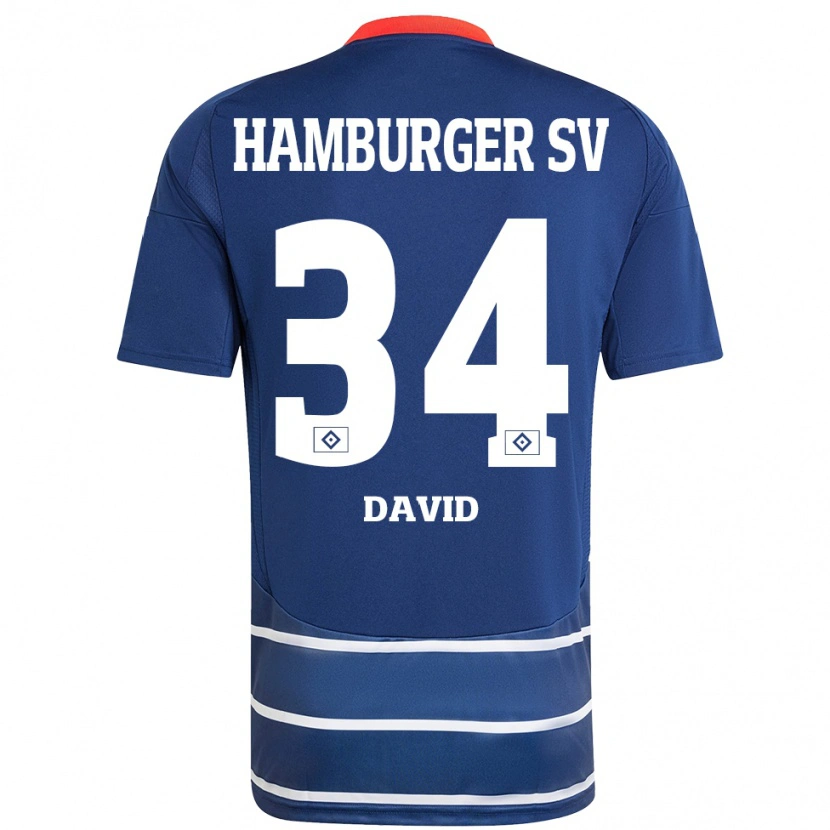 Danxen Niño Camiseta Jonas David #34 Azul Oscuro 2ª Equipación 2024/25 La Camisa México