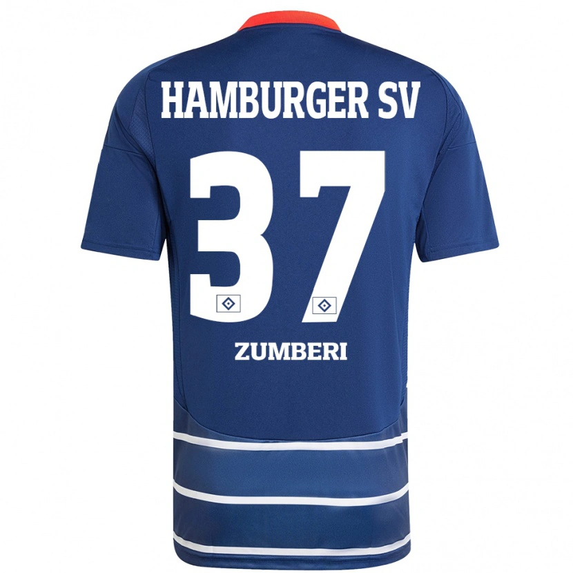 Danxen Niño Camiseta Valon Zumberi #37 Azul Oscuro 2ª Equipación 2024/25 La Camisa México