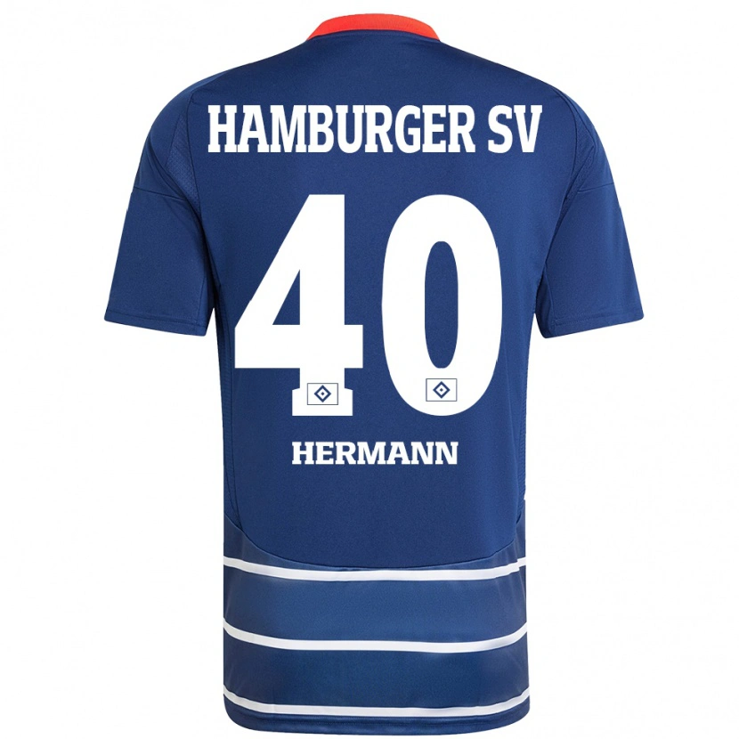 Danxen Niño Camiseta Hannes Hermann #40 Azul Oscuro 2ª Equipación 2024/25 La Camisa México