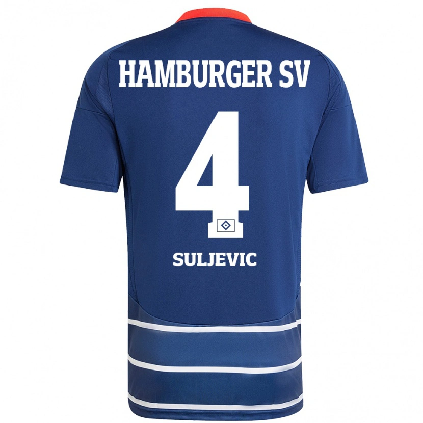 Danxen Niño Camiseta Almin Suljevic #4 Azul Oscuro 2ª Equipación 2024/25 La Camisa México
