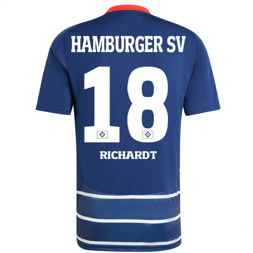 Danxen Niño Camiseta Dayo Richardt #18 Azul Oscuro 2ª Equipación 2024/25 La Camisa México