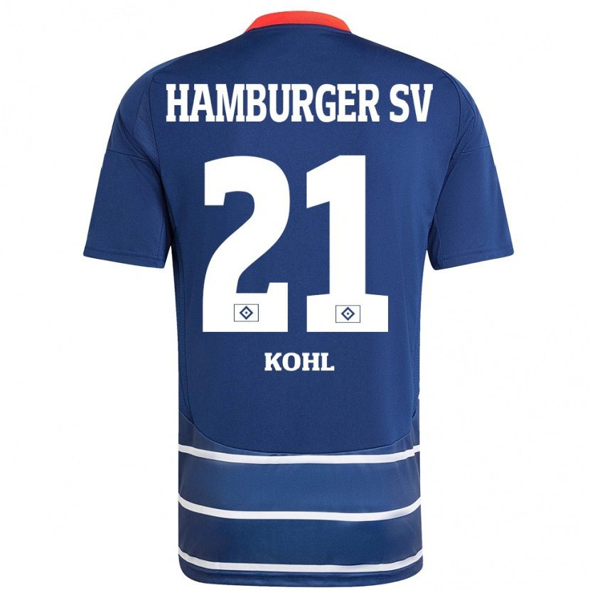 Danxen Niño Camiseta Ohene Köhl #21 Azul Oscuro 2ª Equipación 2024/25 La Camisa México