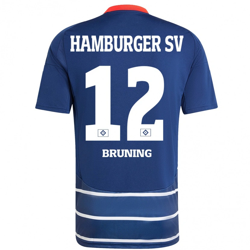 Danxen Niño Camiseta Malte Brüning #12 Azul Oscuro 2ª Equipación 2024/25 La Camisa México