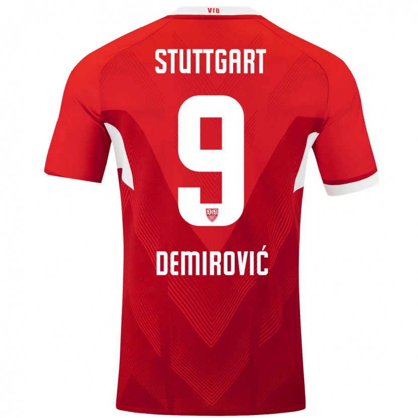 Danxen Niño Camiseta Ermedin Demirovic #9 Rojo Blanco 2ª Equipación 2024/25 La Camisa México