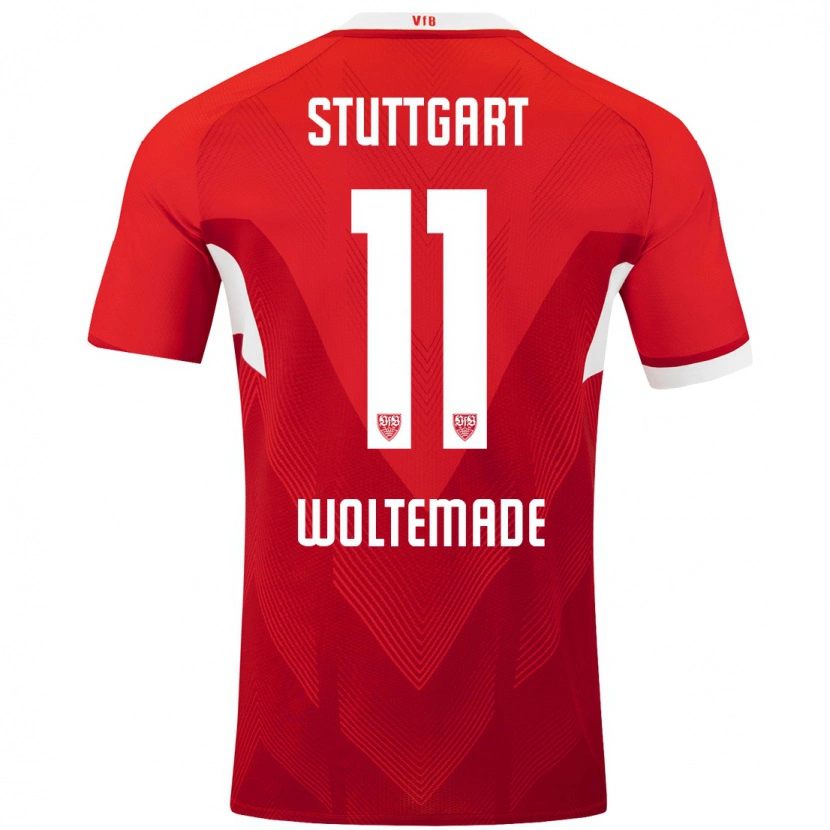 Danxen Niño Camiseta Nick Woltemade #11 Rojo Blanco 2ª Equipación 2024/25 La Camisa México