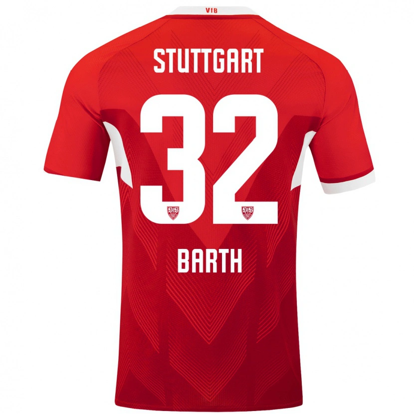 Danxen Niño Camiseta Tom Barth #32 Rojo Blanco 2ª Equipación 2024/25 La Camisa México