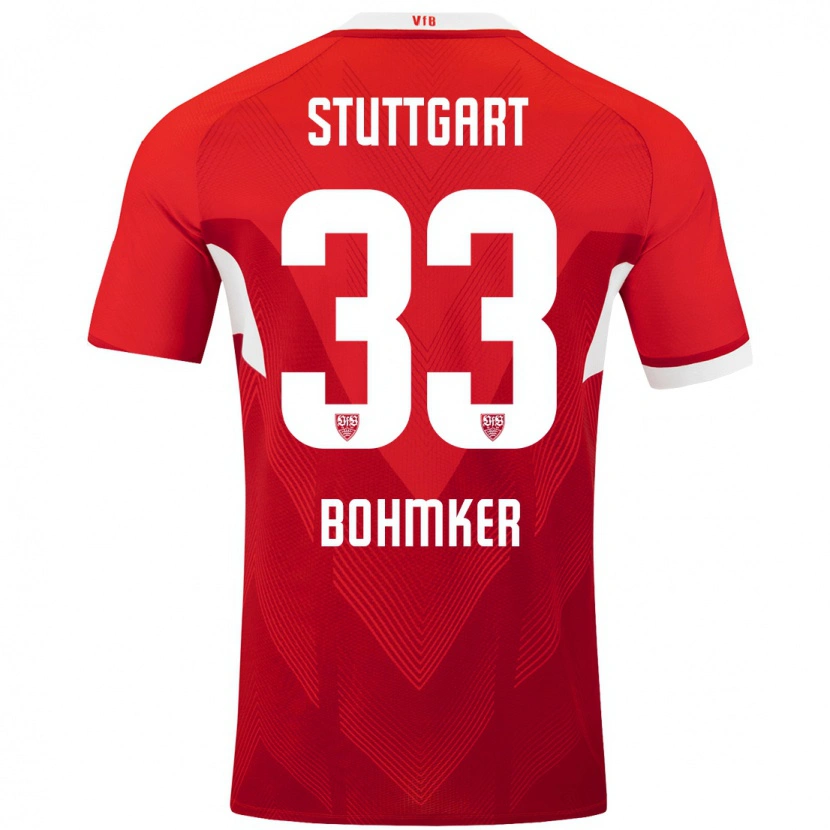 Danxen Niño Camiseta Finn Böhmker #33 Rojo Blanco 2ª Equipación 2024/25 La Camisa México