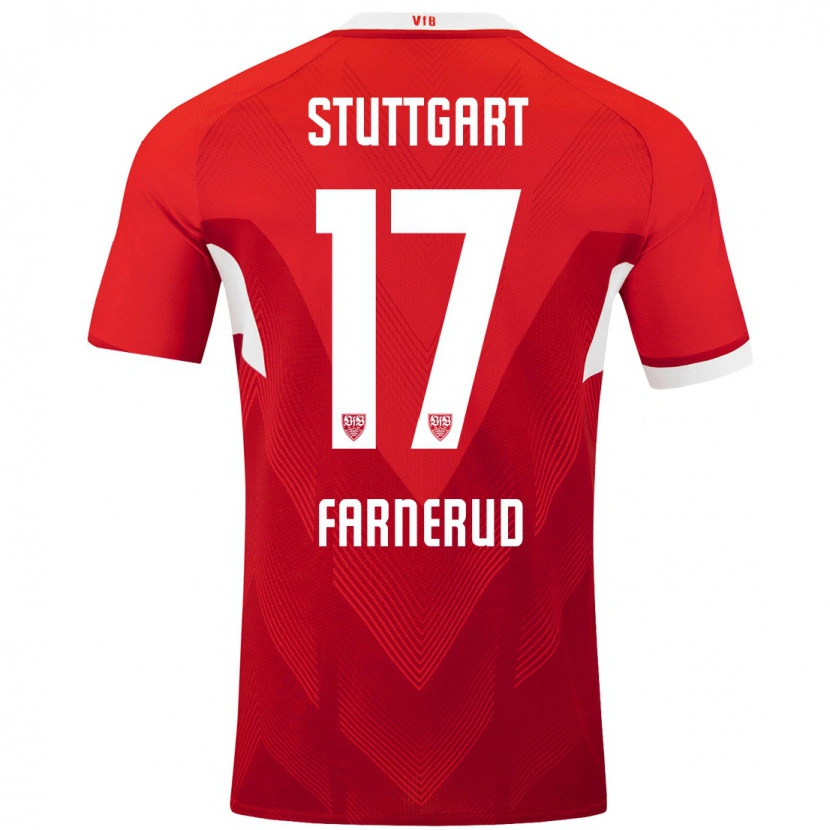 Danxen Niño Camiseta Colin Farnerud #17 Rojo Blanco 2ª Equipación 2024/25 La Camisa México