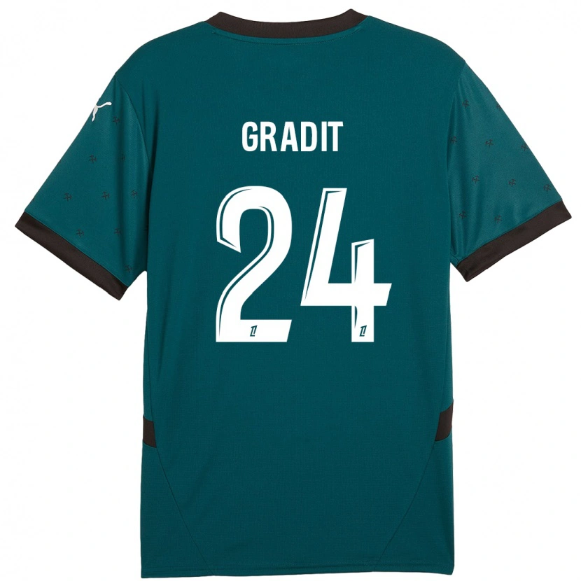 Danxen Niño Camiseta Jonathan Gradit #24 Verde Oscuro 2ª Equipación 2024/25 La Camisa México