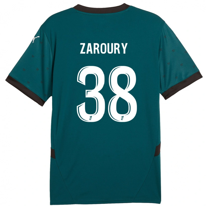 Danxen Niño Camiseta Anass Zaroury #38 Verde Oscuro 2ª Equipación 2024/25 La Camisa México