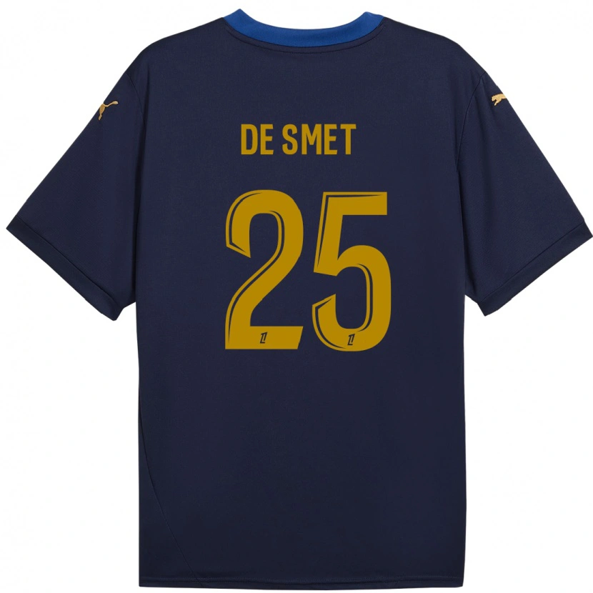 Danxen Niño Camiseta Thibault De Smet #25 Azul Marino Dorado 2ª Equipación 2024/25 La Camisa México