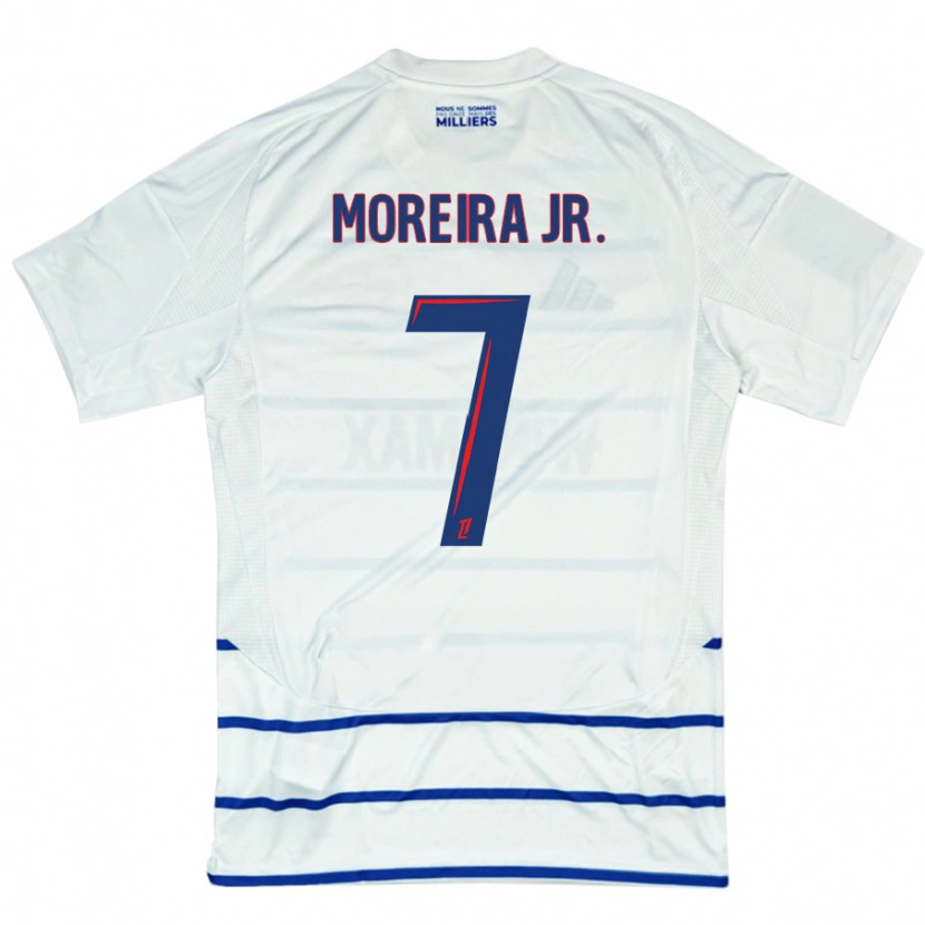 Danxen Niño Camiseta Diego Moreira #7 Blanco Azul 2ª Equipación 2024/25 La Camisa México