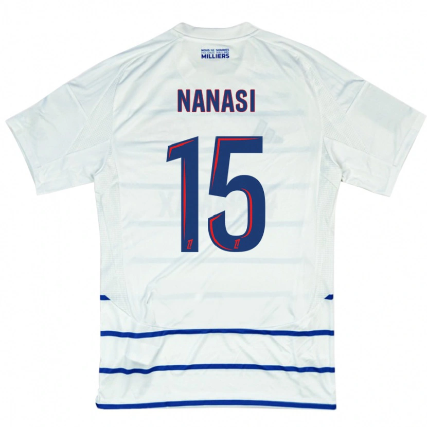 Danxen Niño Camiseta Sebastian Nanasi #15 Blanco Azul 2ª Equipación 2024/25 La Camisa México