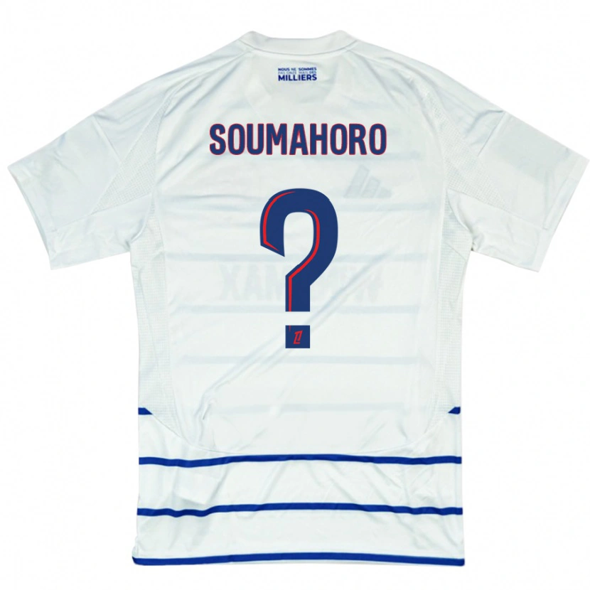 Danxen Niño Camiseta Mohamed Soumahoro #0 Blanco Azul 2ª Equipación 2024/25 La Camisa México