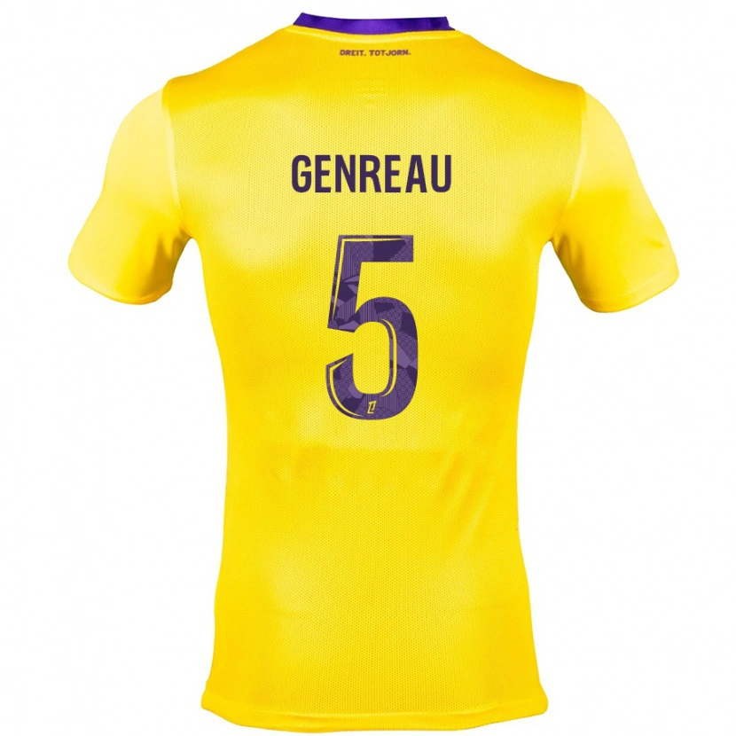 Danxen Niño Camiseta Denis Genreau #5 Amarillo Morado 2ª Equipación 2024/25 La Camisa México