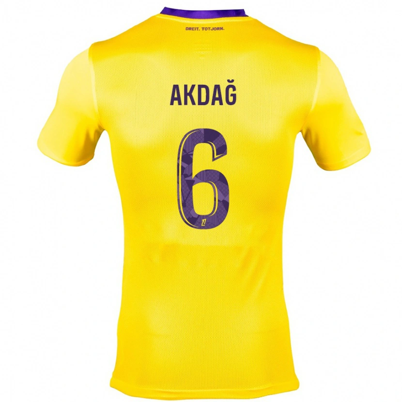 Danxen Niño Camiseta Ümit Akdağ #6 Amarillo Morado 2ª Equipación 2024/25 La Camisa México
