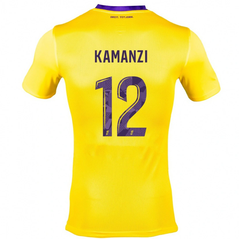 Danxen Niño Camiseta Warren Kamanzi #12 Amarillo Morado 2ª Equipación 2024/25 La Camisa México