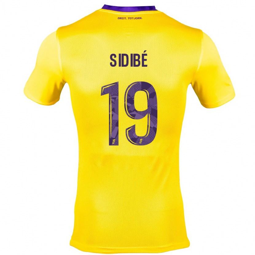 Danxen Niño Camiseta Djibril Sidibé #19 Amarillo Morado 2ª Equipación 2024/25 La Camisa México