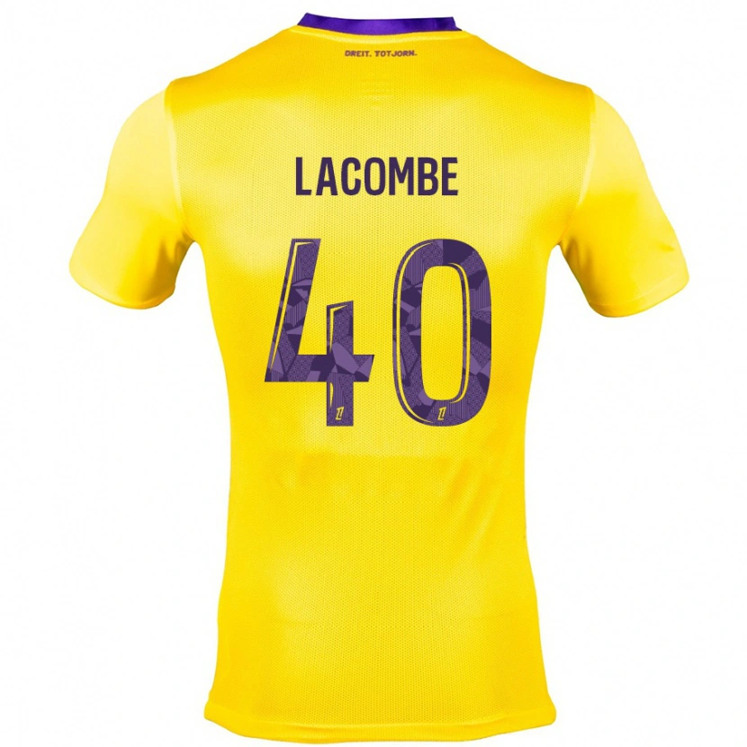 Danxen Niño Camiseta Justin Lacombe #40 Amarillo Morado 2ª Equipación 2024/25 La Camisa México