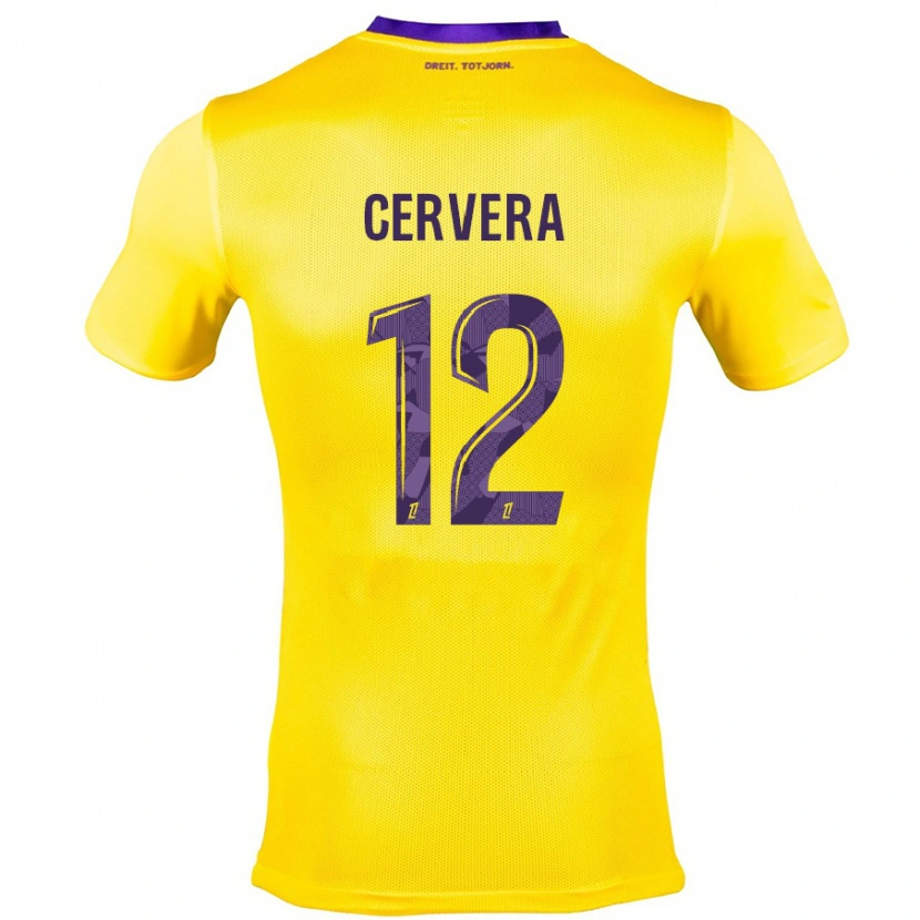 Danxen Niño Camiseta Laurianne Cervera #12 Amarillo Morado 2ª Equipación 2024/25 La Camisa México