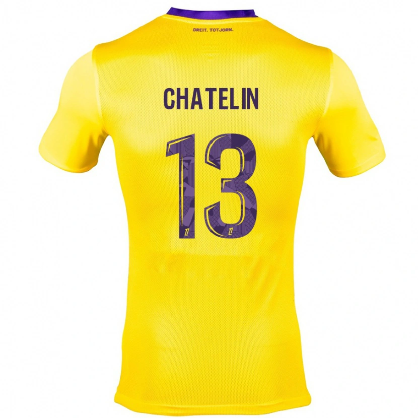 Danxen Niño Camiseta Delphin Chatelin #13 Amarillo Morado 2ª Equipación 2024/25 La Camisa México