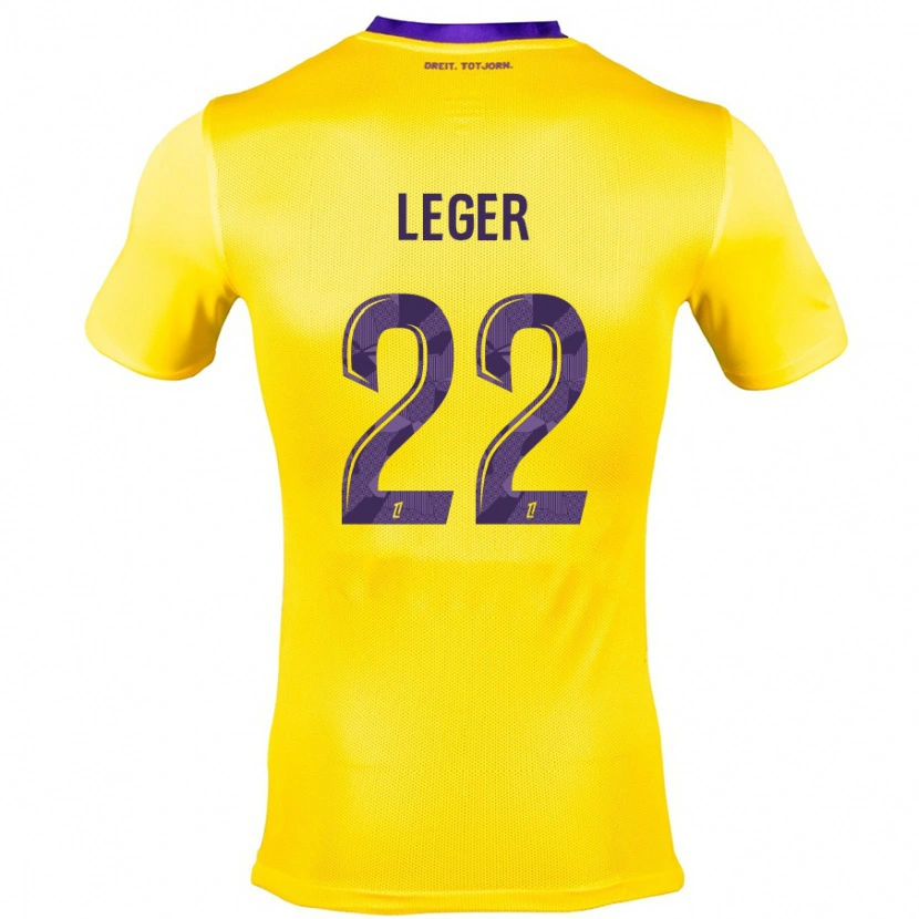 Danxen Niño Camiseta Christelle Léger #22 Amarillo Morado 2ª Equipación 2024/25 La Camisa México