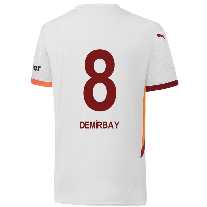 Danxen Niño Camiseta Kerem Demirbay #8 Blanco Amarillo Rojo 2ª Equipación 2024/25 La Camisa México