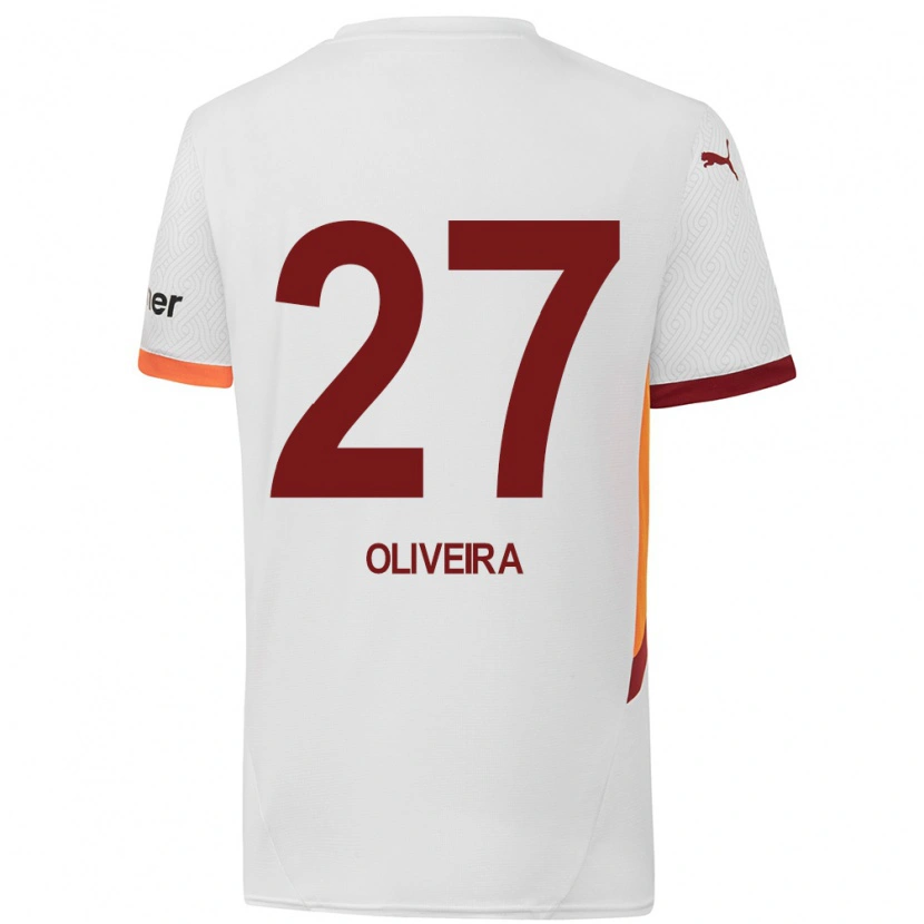 Danxen Niño Camiseta Sérgio Oliveira #27 Blanco Amarillo Rojo 2ª Equipación 2024/25 La Camisa México