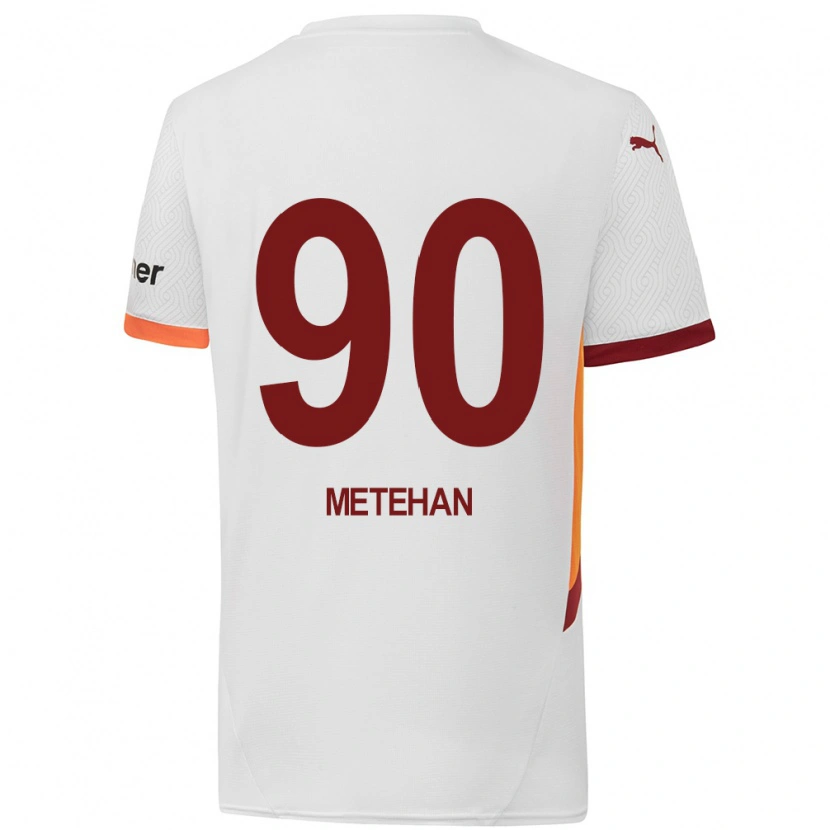 Danxen Niño Camiseta Metehan Baltacı #90 Blanco Amarillo Rojo 2ª Equipación 2024/25 La Camisa México