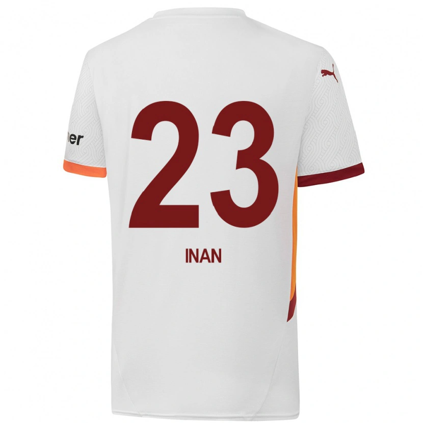 Danxen Niño Camiseta Müge İnan #23 Blanco Amarillo Rojo 2ª Equipación 2024/25 La Camisa México